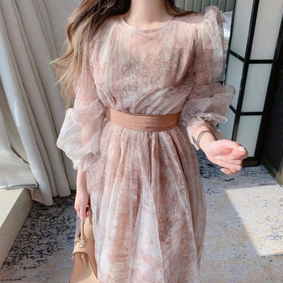 トワルドジュイオーガンジーワンピース 5212-beige_お取り寄せ52122-画像9-韓国ファッション通販POPREA［ポップリア］