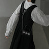 バックリボンVネックジャンパースカート 5214-black_お取り寄せ5214-画像4-韓国ファッション通販POPREA［ポップリア］