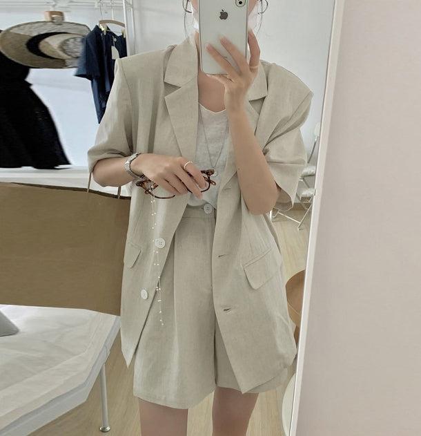 ナチュラルサマーセットアップ 5215-S/ivory_お取り寄せ52151-画像1-韓国ファッション通販POPREA［ポップリア］