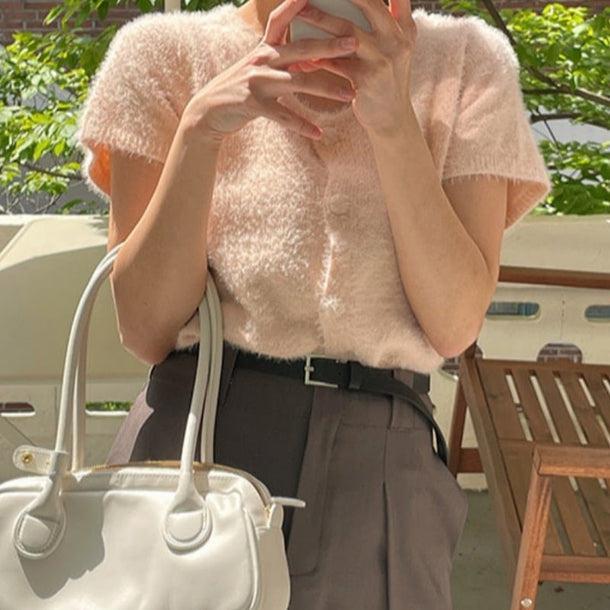 アンニュイサマーニットカーディガン 5218-pink_お取り寄せ52183-画像7-韓国ファッション通販POPREA［ポップリア］