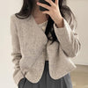 ライトグレーノーカラーショートジャケット 5223-gray_お取り寄せ5223-画像1-韓国ファッション通販POPREA［ポップリア］