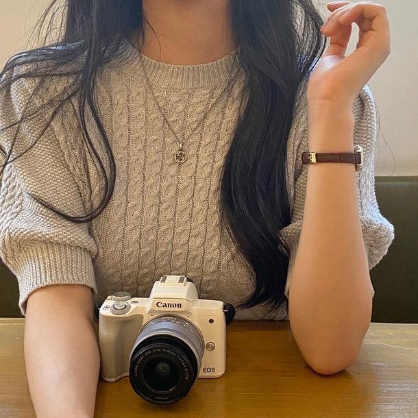 パフスリケーブルサマーニット 5227-gray_お取り寄せ52271-画像1-韓国ファッション通販POPREA［ポップリア］