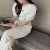 アンバランススリットパフスリブラウス 5233-white_お取り寄せ52332-画像5-韓国ファッション通販POPREA［ポップリア］