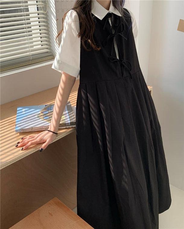 バックリボンブラックサスペワンピ 5296-お取り寄せ5296-画像11-韓国ファッション通販POPREA［ポップリア］