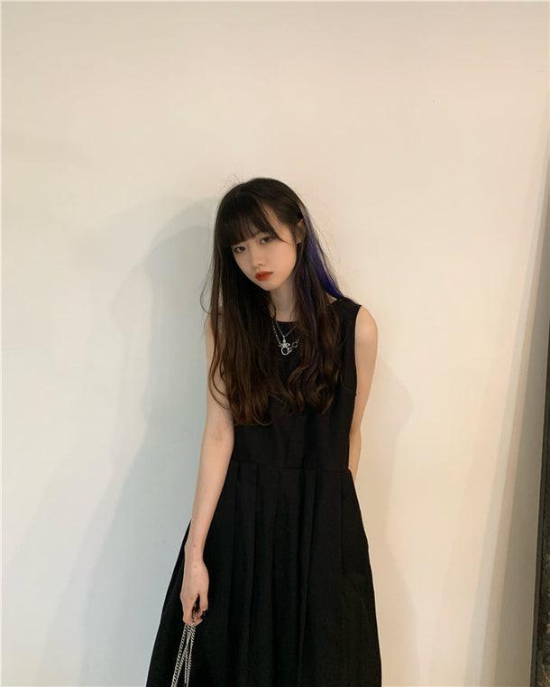 バックリボンブラックサスペワンピ 5296-お取り寄せ5296-画像6-韓国ファッション通販POPREA［ポップリア］