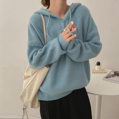 フード付きニットプルオーバー 5422-blue_お取り寄せ54223-画像7-韓国ファッション通販POPREA［ポップリア］