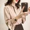 ゴールドアクセ付きタイブラウス 5423-S/pink-beige_お取り寄せ54237-画像13-韓国ファッション通販POPREA［ポップリア］