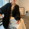 Vネックオーバーサイズカーディガン 5460-black_お取り寄せ54601-画像1-韓国ファッション通販POPREA［ポップリア］