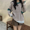 千鳥格子柄ラウンドネックセーター 5483-khaki_お取り寄せ54833-画像11-韓国ファッション通販POPREA［ポップリア］