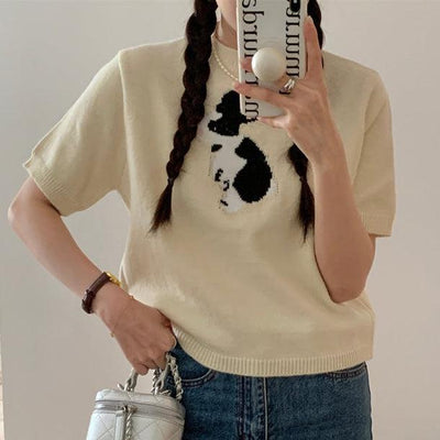 刺繍ラビットニット 5496-ivory_お取り寄せ5496-画像1-韓国ファッション通販POPREA［ポップリア］