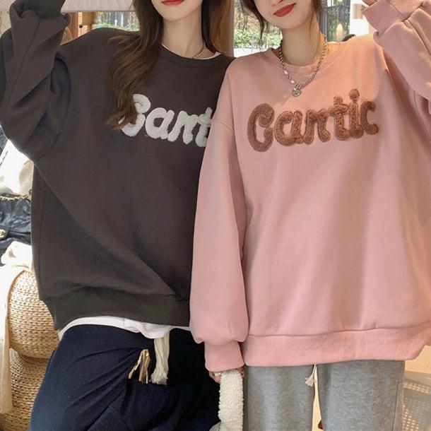canticロゴツートーンスウエット 5549-pink_お取り寄せ55491-画像1-韓国ファッション通販POPREA［ポップリア］