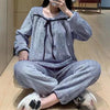 ふわふわフロントリボンルームウェア 5635-M/blue-gray_お取り寄せ56353-画像2-韓国ファッション通販POPREA［ポップリア］