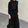 ペイズリーデザインブラックワンピース 5640-black_お取り寄せ5640-画像6-韓国ファッション通販POPREA［ポップリア］