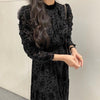 ペイズリーデザインブラックワンピース 5640-black_お取り寄せ5640-画像7-韓国ファッション通販POPREA［ポップリア］