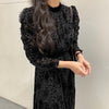 ペイズリーデザインブラックワンピース 5640-black_お取り寄せ5640-画像1-韓国ファッション通販POPREA［ポップリア］