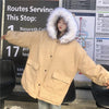 ファーフードミドル丈コットンジャケット﻿ 5684-khaki_お取り寄せ5684-画像10-韓国ファッション通販POPREA［ポップリア］