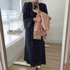 ドットプリントハイネックワンピース 5700-black_お取り寄せ5700-画像2-韓国ファッション通販POPREA［ポップリア］
