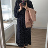 ドットプリントハイネックワンピース 5700-black_お取り寄せ5700-画像4-韓国ファッション通販POPREA［ポップリア］