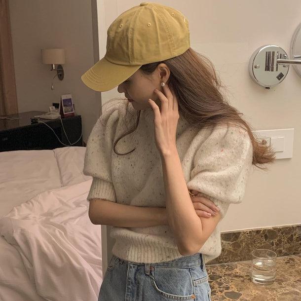 マーブルカラーデザインニット 5734-ivory_お取り寄せ5734-画像2-韓国ファッション通販POPREA［ポップリア］