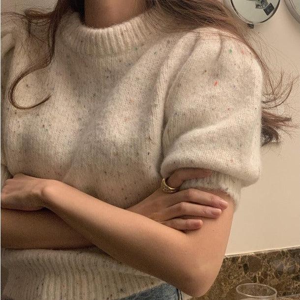 マーブルカラーデザインニット 5734-ivory_お取り寄せ5734-画像3-韓国ファッション通販POPREA［ポップリア］