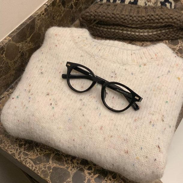 マーブルカラーデザインニット 5734-ivory_お取り寄せ5734-画像4-韓国ファッション通販POPREA［ポップリア］