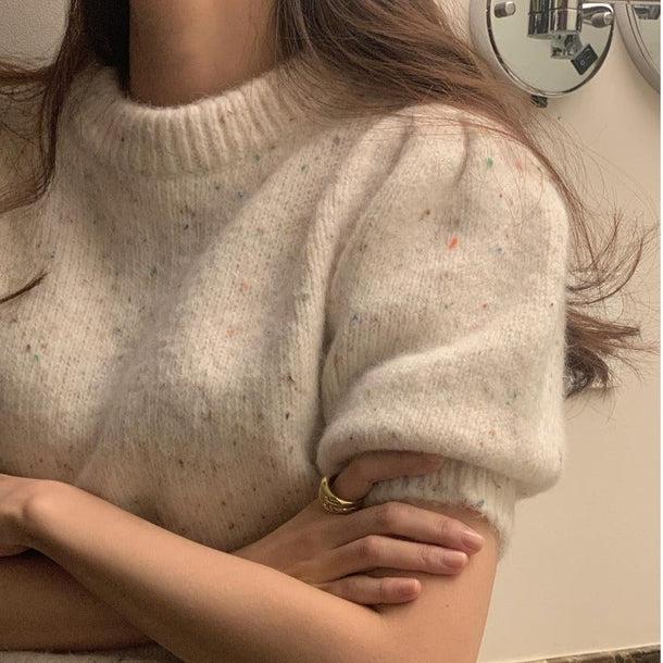 マーブルカラーデザインニット 5734-ivory_お取り寄せ5734-画像5-韓国ファッション通販POPREA［ポップリア］