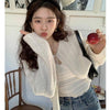 ケーブル編みニットカーディガン﻿﻿ 5765-ivory_お取り寄せ5765-画像3-韓国ファッション通販POPREA［ポップリア］