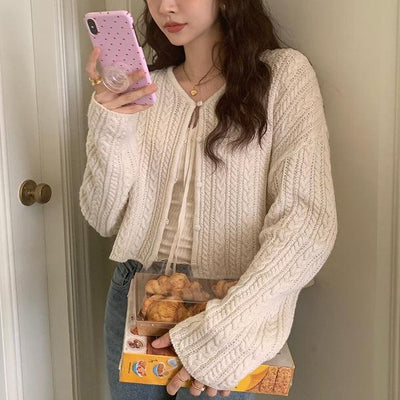 ケーブル編みニットカーディガン﻿﻿ 5765-ivory_お取り寄せ5765-画像8-韓国ファッション通販POPREA［ポップリア］