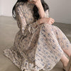 ハイネックプリーツフラワーワンピース﻿﻿ 5810-beige_お取り寄せ5810-画像7-韓国ファッション通販POPREA［ポップリア］