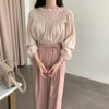 モモカラーギャザーシャツブラウス 5827-pink_お取り寄せ5827-画像9-韓国ファッション通販POPREA［ポップリア］