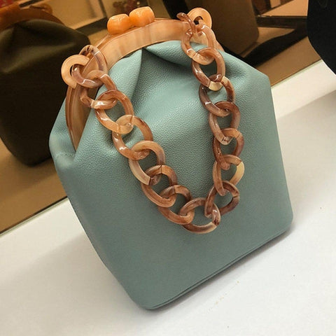 べっ甲風ハンドル付がま口バッグ  1073の商品画像_2