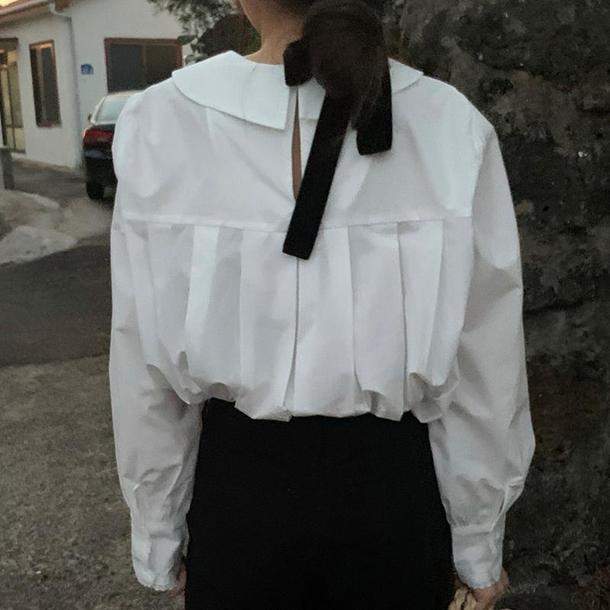 バックプリーツ丸襟ブラウス 4750-画像10-韓国ファッション通販POPREA［ポップリア］