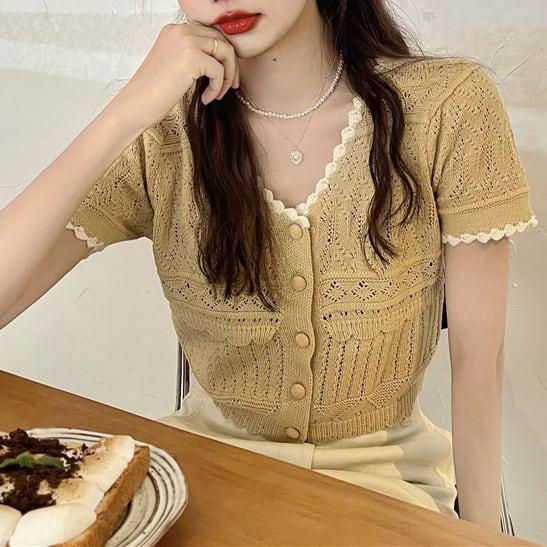 サマーニットキャンディーカラーカーディガン 5262-画像10-韓国ファッション通販POPREA［ポップリア］