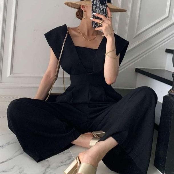 Vネックベーシックオールインワン 5177-画像10-韓国ファッション通販POPREA［ポップリア］