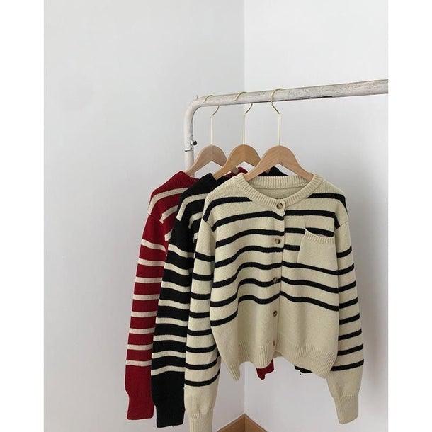 ベーシックボーダーカーディガン 4939-画像10-韓国ファッション通販POPREA［ポップリア］