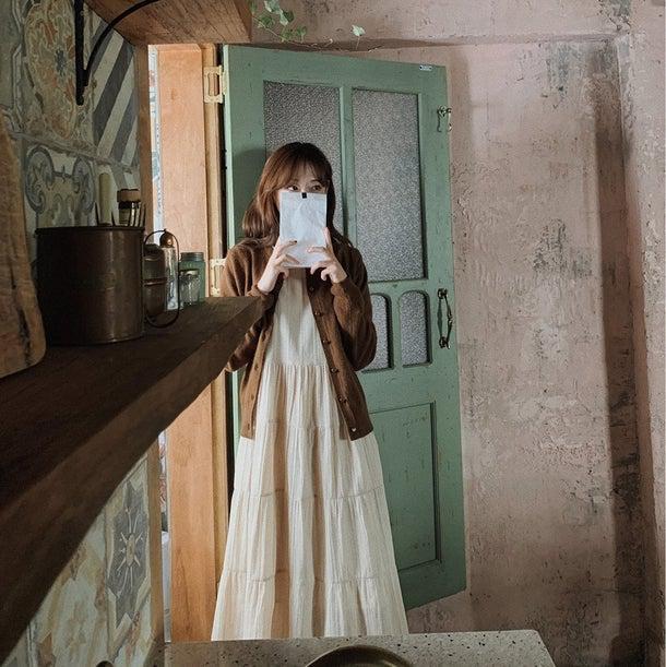 レトロツイストニットワンピースセット 4937-画像10-韓国ファッション通販POPREA［ポップリア］