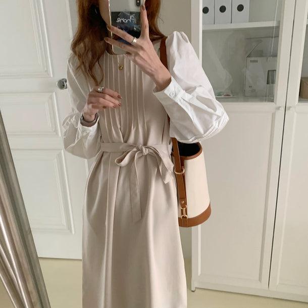 エレガントラウンドネックワンピース 5052-画像10-韓国ファッション通販POPREA［ポップリア］