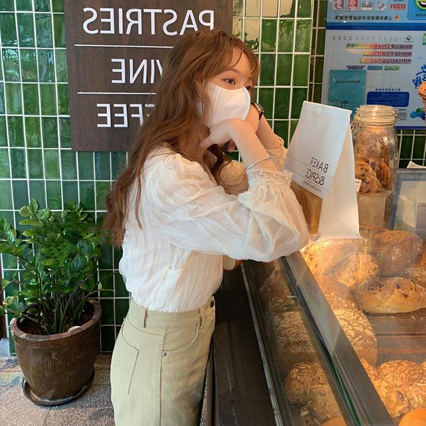 Vネックシフォンレースブラウス﻿ 5146-画像10-韓国ファッション通販POPREA［ポップリア］