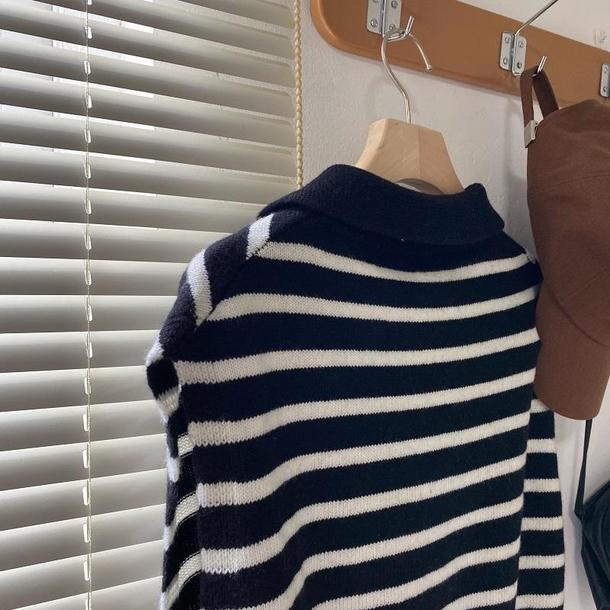 POLOボーダーニットベスト 4712-画像10-韓国ファッション通販POPREA［ポップリア］