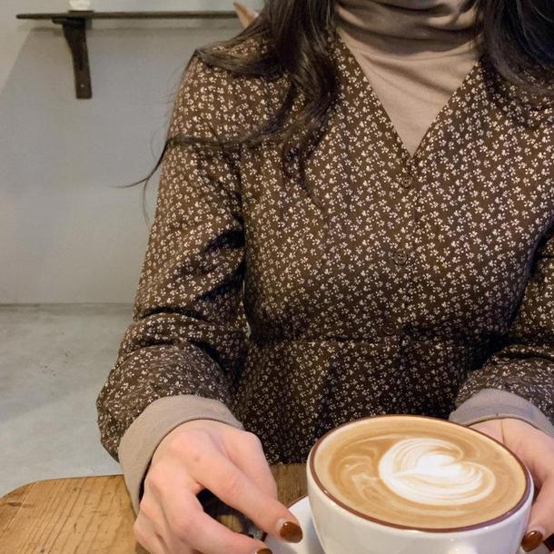 レトロフラワーVネックワンピ 4763-画像10-韓国ファッション通販POPREA［ポップリア］