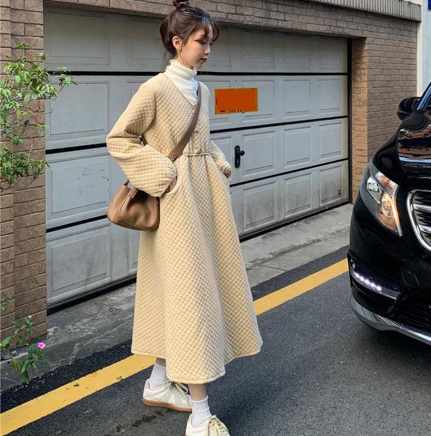 Vネックキルティングワンピース 5033-画像10-韓国ファッション通販POPREA［ポップリア］