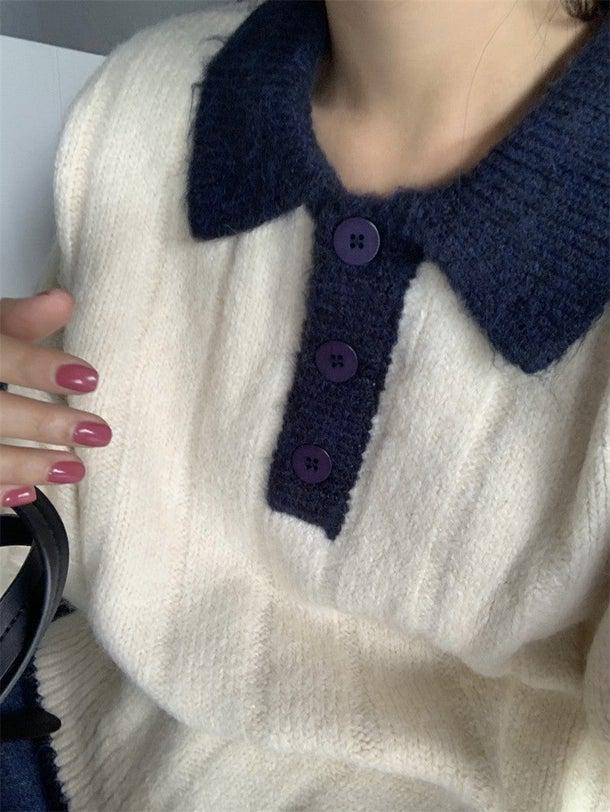 ルーズポロニット 4976-画像10-韓国ファッション通販POPREA［ポップリア］