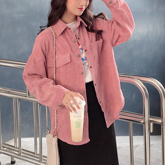 コーディロイスナップボタンジャケット 5231-画像10-韓国ファッション通販POPREA［ポップリア］