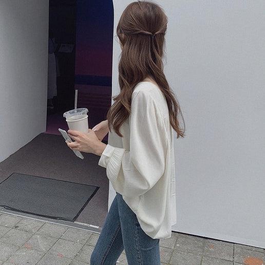 ルーズドレープシフォンブラウス 5172-画像10-韓国ファッション通販POPREA［ポップリア］