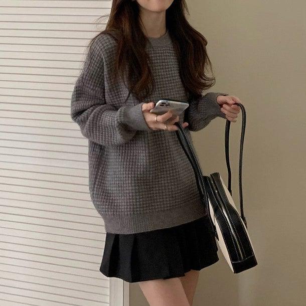 ワッフルベーシックプルオーバー 4958-画像10-韓国ファッション通販POPREA［ポップリア］