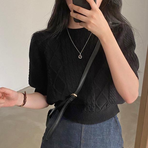 パフスリケーブルサマーニット 5227-画像10-韓国ファッション通販POPREA［ポップリア］