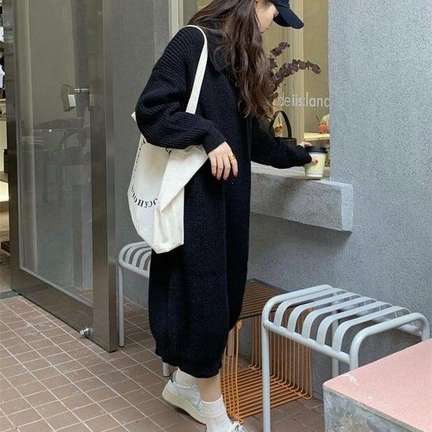 ワッフルミディニットワンピース 4933-画像10-韓国ファッション通販POPREA［ポップリア］