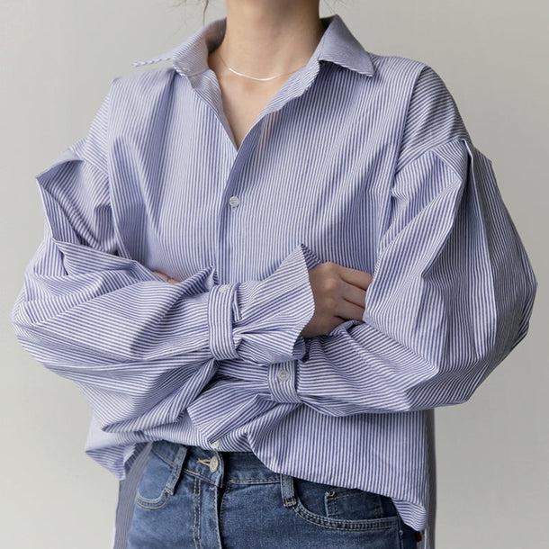 キャンディスリーブストライプシャツ＆ベスト 5045-画像10-韓国ファッション通販POPREA［ポップリア］