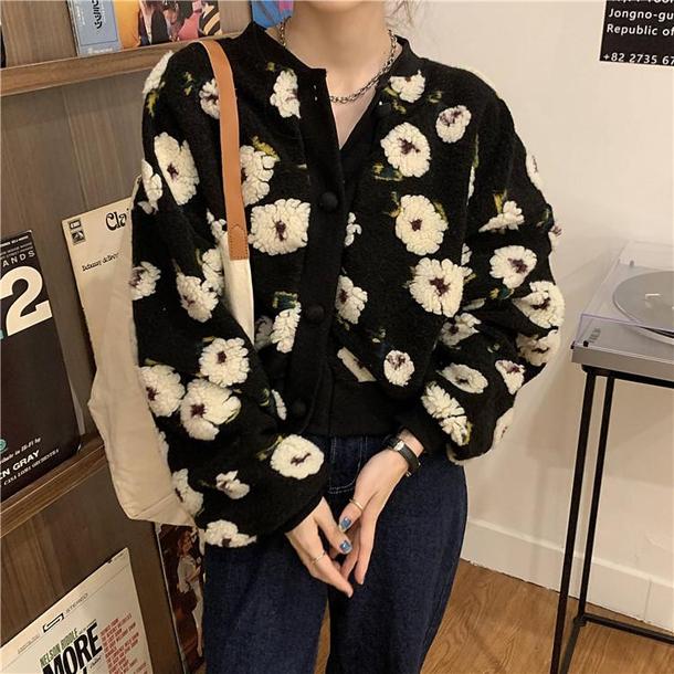 フラワーボアショートジャケット 4737-画像10-韓国ファッション通販POPREA［ポップリア］