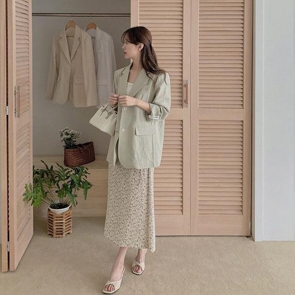 くすみフラワーミディスカート 5211-画像10-韓国ファッション通販POPREA［ポップリア］